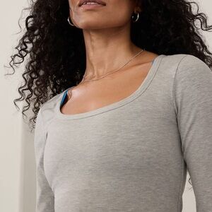 NWOT Athleta Signature Rib Square Neck Top